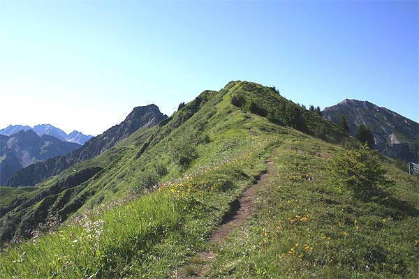 Blick von der Gehrenspitze zurück auf den Grat